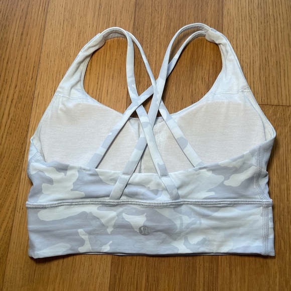 Lululemon Longline Energy Bra White Camo Sz 4 - Picture 3 of 10